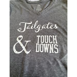Athletic Works top Size XL tailgates and touch downs gray short sleeve women